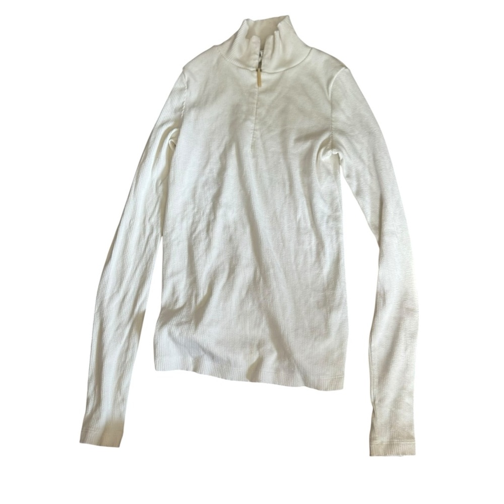 Vince Cream Ribbed Knit Sweater